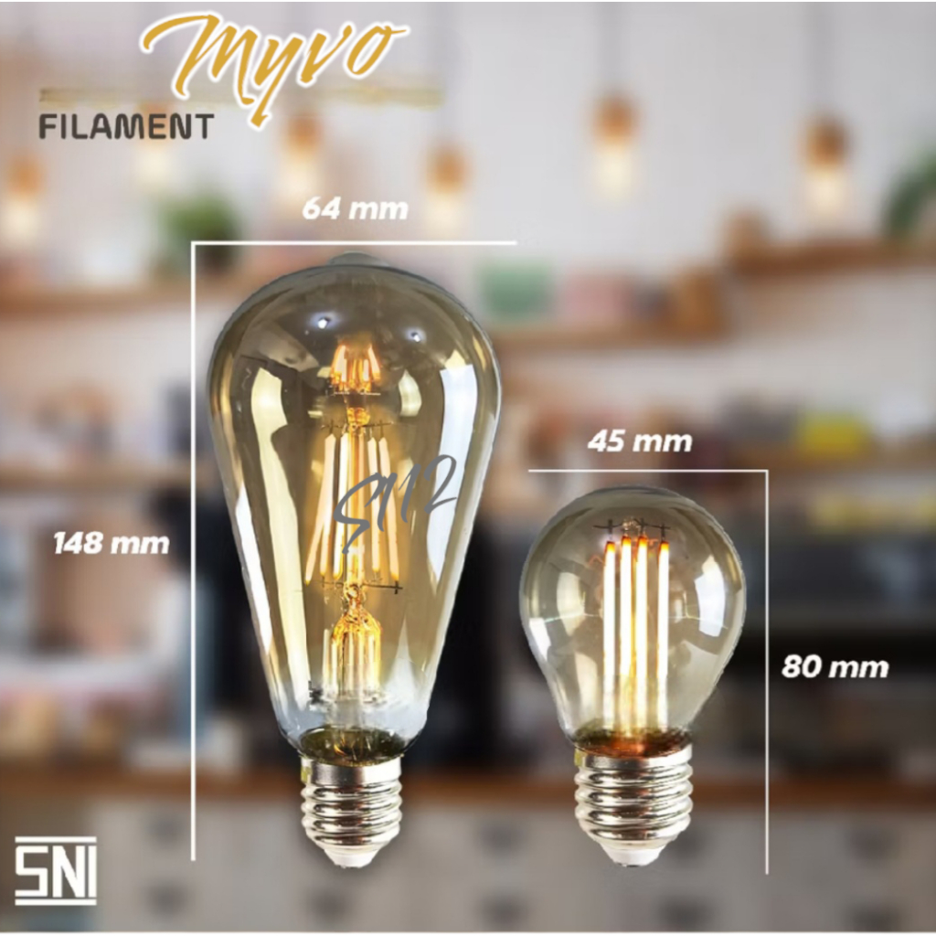 LAMPU LED 4 WATT KUNING FILAMEN E27 ORIGINAL BISA PAKAI DIMMER BOHLAM SNI LAMP BULB BULD LED CAHAYA