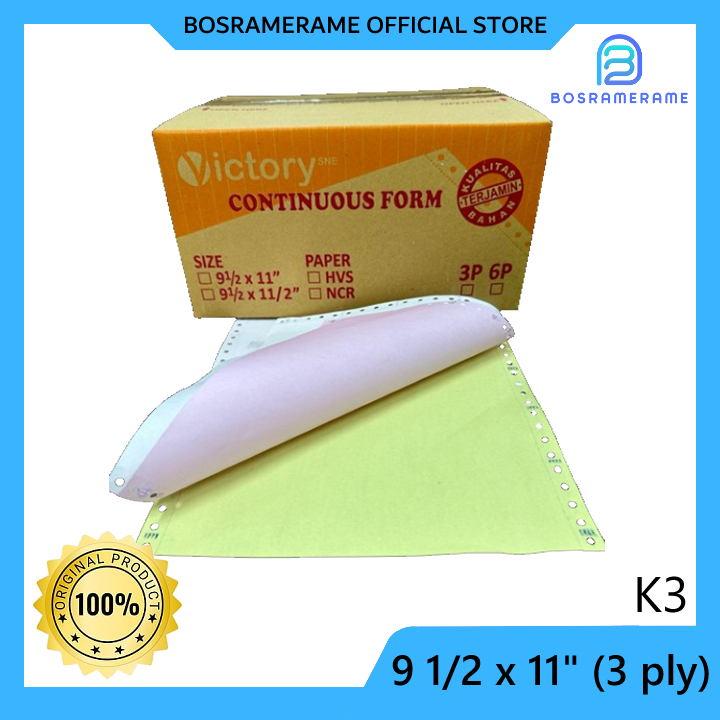 

Continuous Form / Kertas Komputer Victory NCR 9 1/2 x 11" (3 Ply)