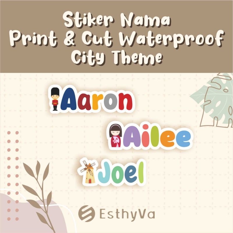 

Stiker Nama / Label Nama Cutting Waterproof City Theme