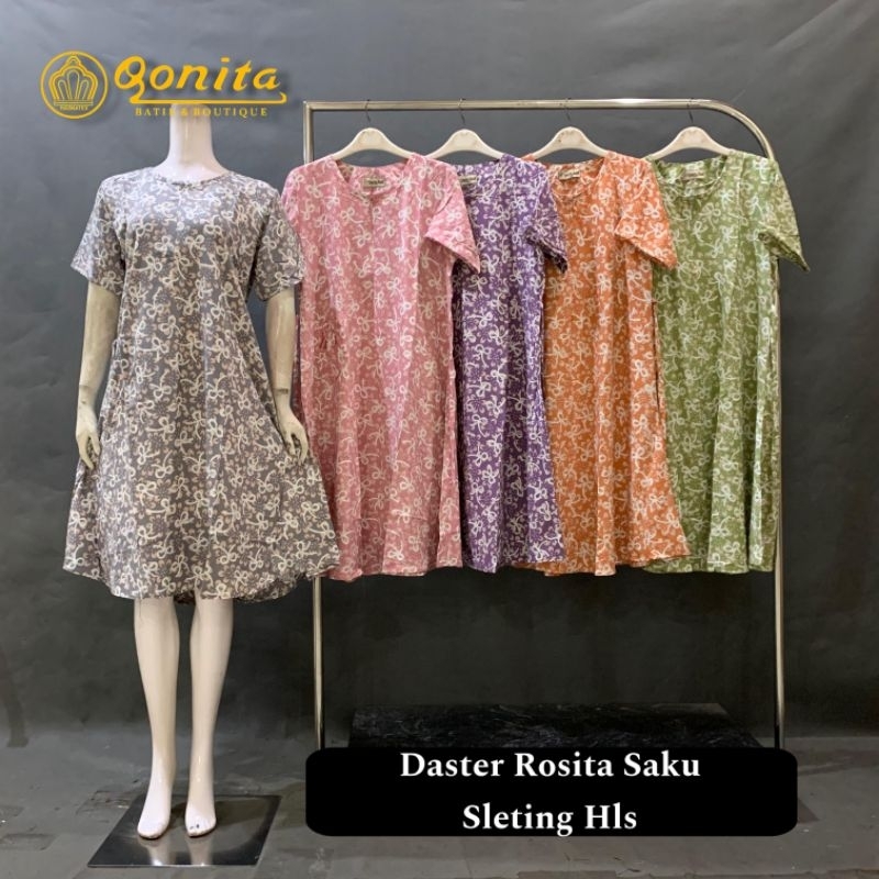 Daster Pekalongan || Daster Rosita Saku Sltg Qonita Batik || Daster murah || Daster Qonita Batik