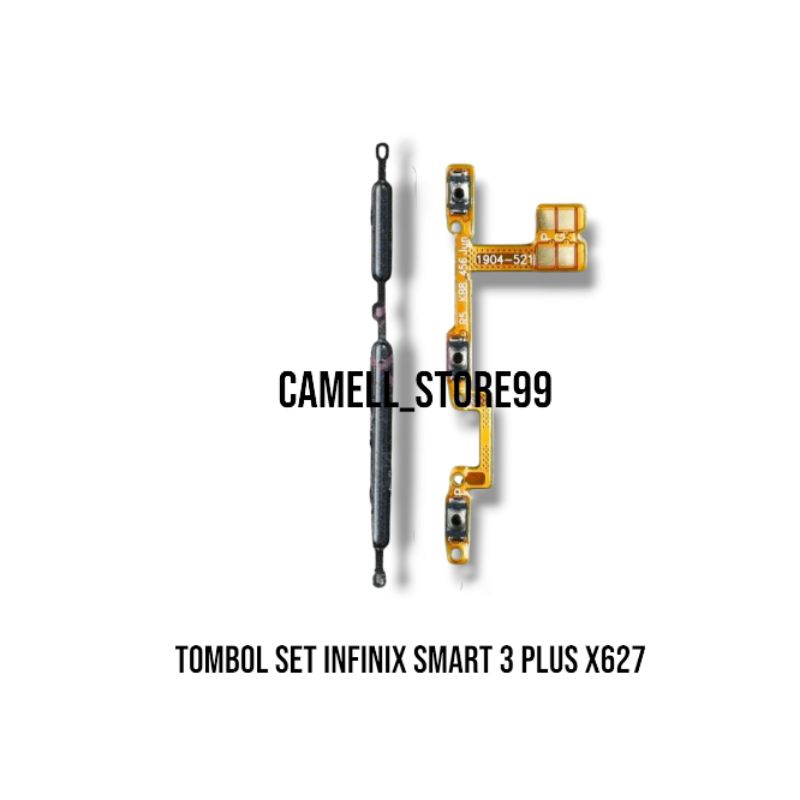TOMBOL LUAR + FLEXIBLE ON OFF VOLUME INFINIX SMART 3 PLUS / X627 KOMPLIT