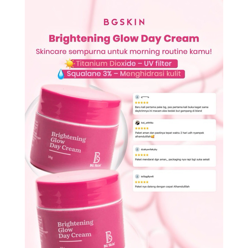 Brightening glow day cream BG Skin/ cream siang