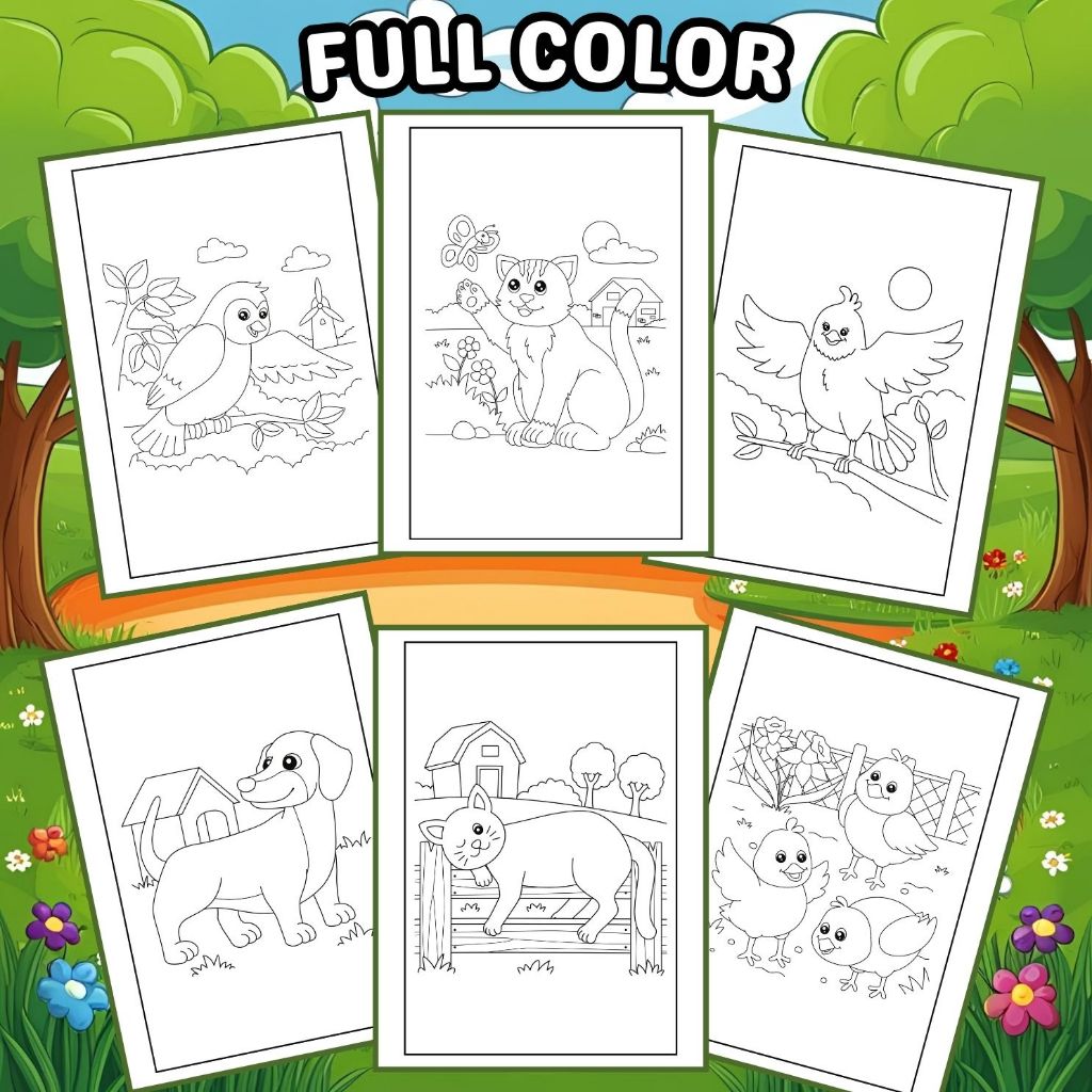 [Whispers] KERTAS MEWARNAI / COLORING / KERTAS GAMBAR / HEWAN PELIHARAAN / KERTAS MEWARNAI ANAK PAUD