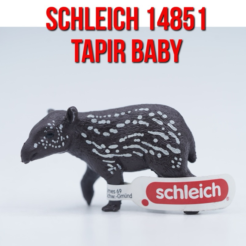 Schleich 14851 Tapir Baby Anak Tapir Tapirus indicus Mainan Figure Binatang Miniature Hewan Animal F