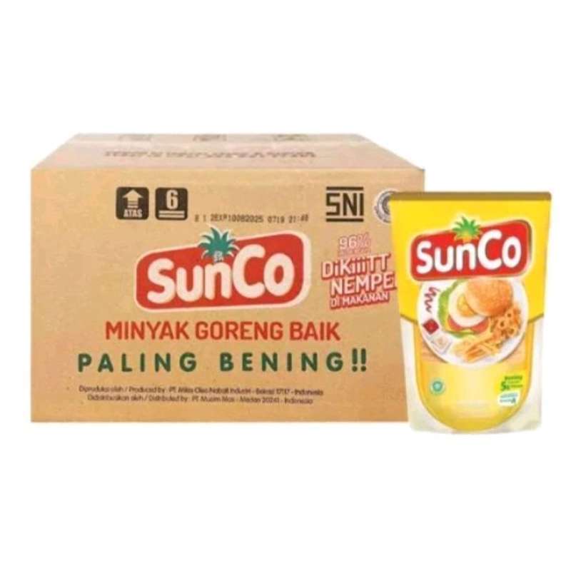 

Minyak Goreng SUNCO 2L x 6 POUCH 1 dus
