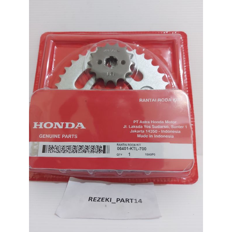 GEAR SET PAKET RANTAI SUPRA FIT NEW KTL UNTUK SEPEDA MOTOR SUPRA FIT NEW