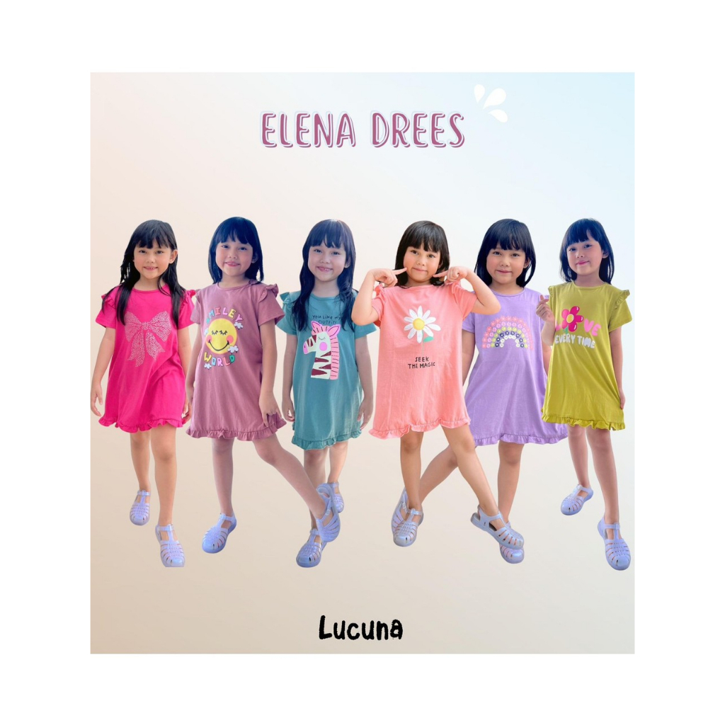 Little Missy - Dress Mini Anak Perempuan Motif Sablon Lucu - Elena Dress - Lucuna LC68
