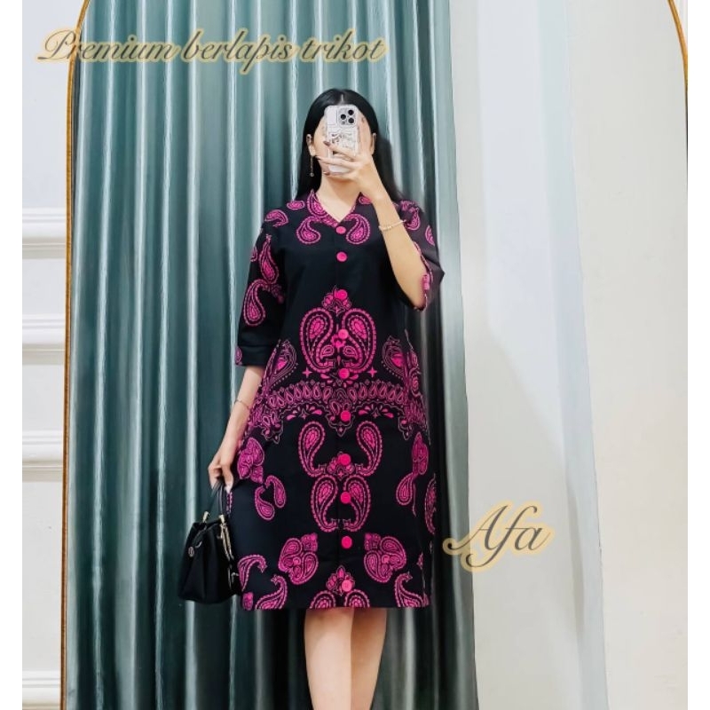 DRES BATIK COUPLE PREMIUM SEKAR WANGI PREMIUM BERLAPIS TRIKOT