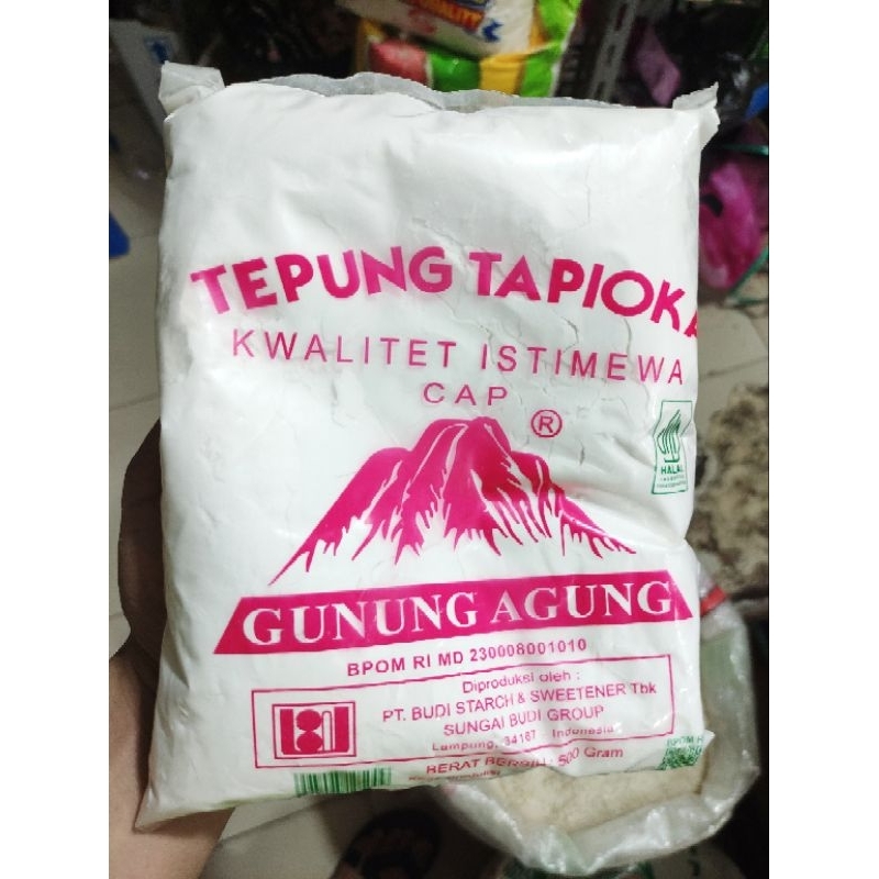 

Tepung Tapioka Kemasan 500 gr Sagu Cap Gunung Agung 500gr