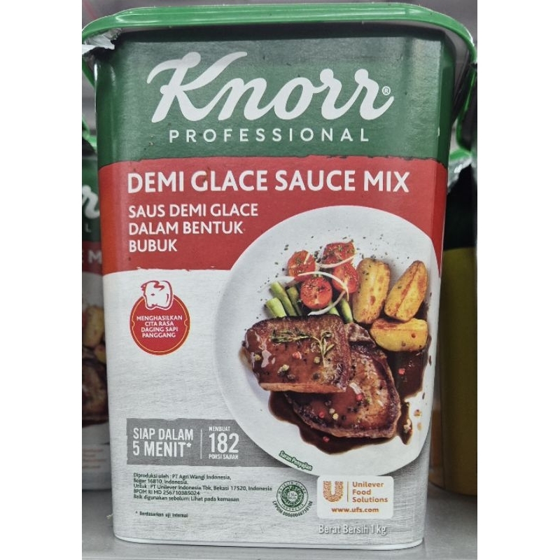 

Saus Demi Glace Dalam Bentuk Bubuk KNORR Demi Glace Sauce Mix Powder 1000g (1 Kg) - HM, LM, HK.
