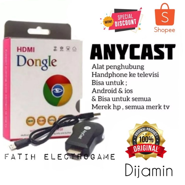 55VIRAL ANYCAST DONGLE MIRACAST  ALAT UNTUK MENYAMBUNGKAN HP KE TV LED  PENYAMBUNG PENGHUBUNG HP KE 