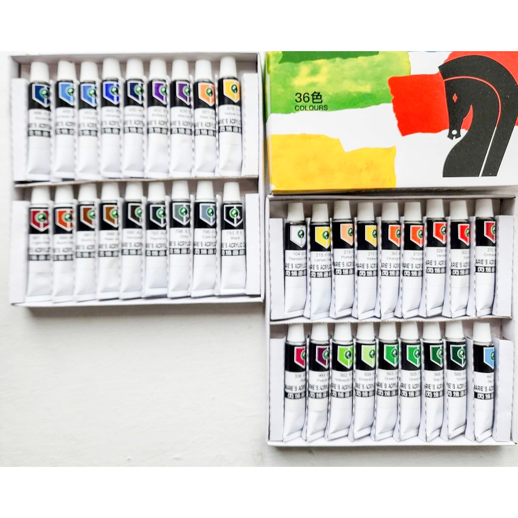 

Cat Akrilik Maries 36 Warna - Maries Acrylic Set 36x12ml - Cat Maries Cat Lukis Akrilik