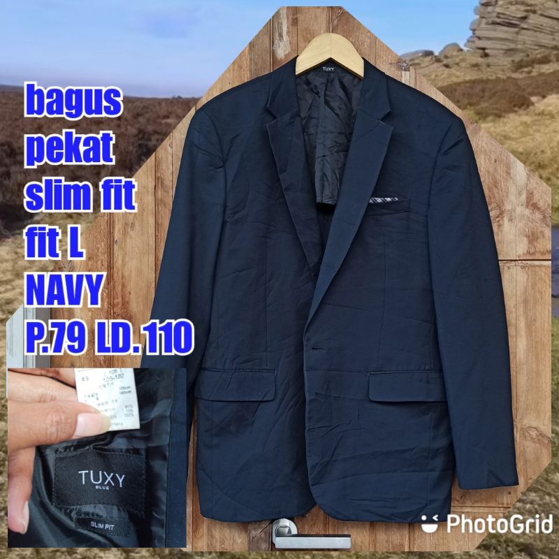 jas blazer outer pria man tuxy blue navy