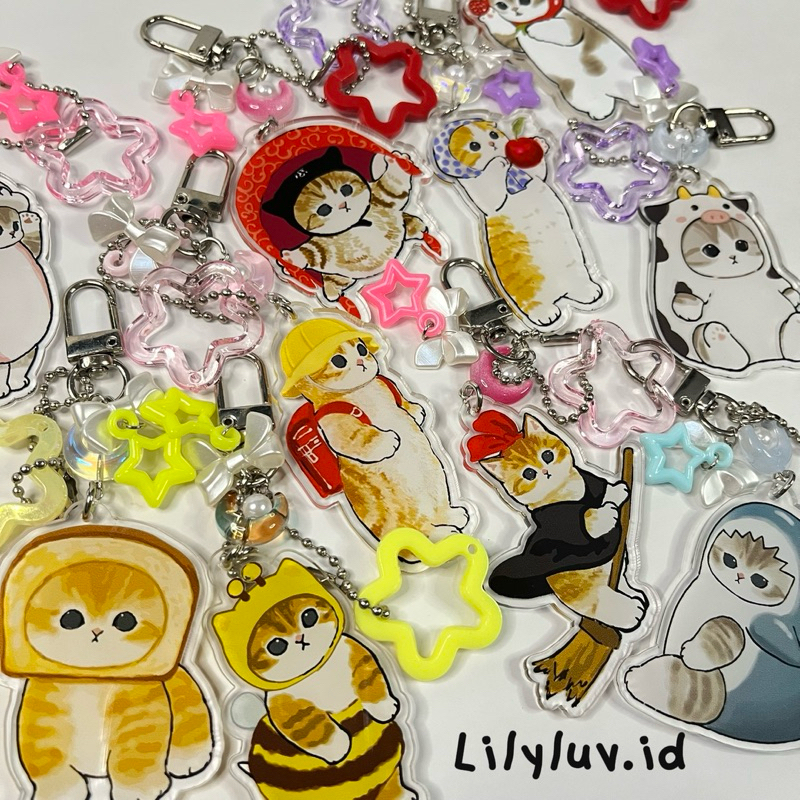 Mofusand Keychain | Keychain Kucing Lucu | Bagcharm Kucing gemas