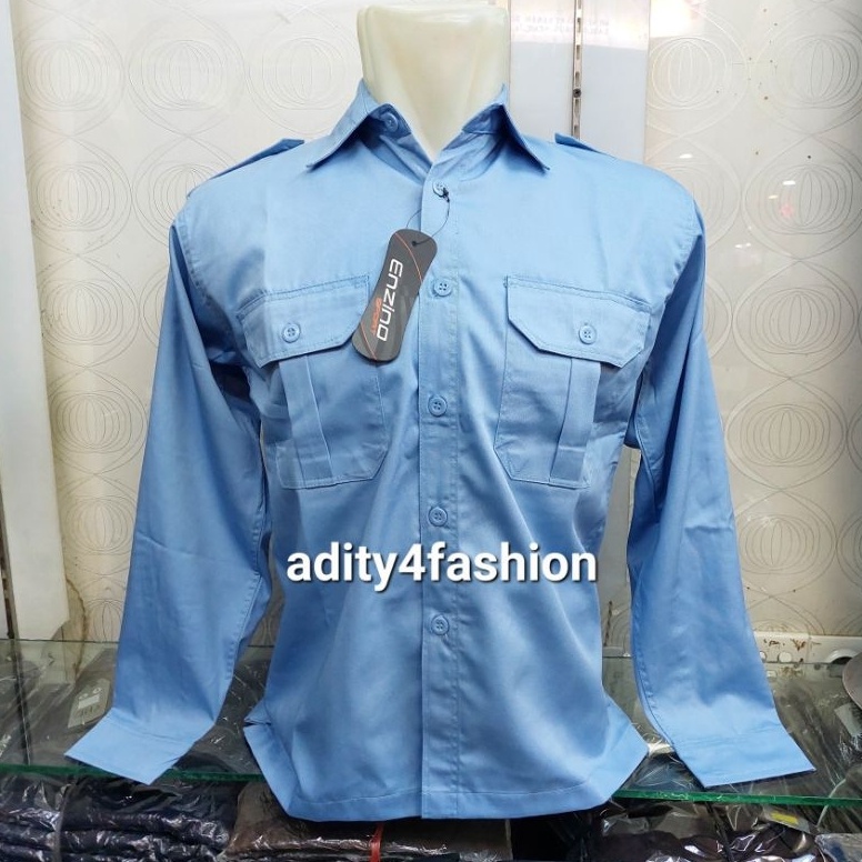 55 Terbaik Kemeja Enzino Kemeja Kantor Kemja Pdh Biru muda