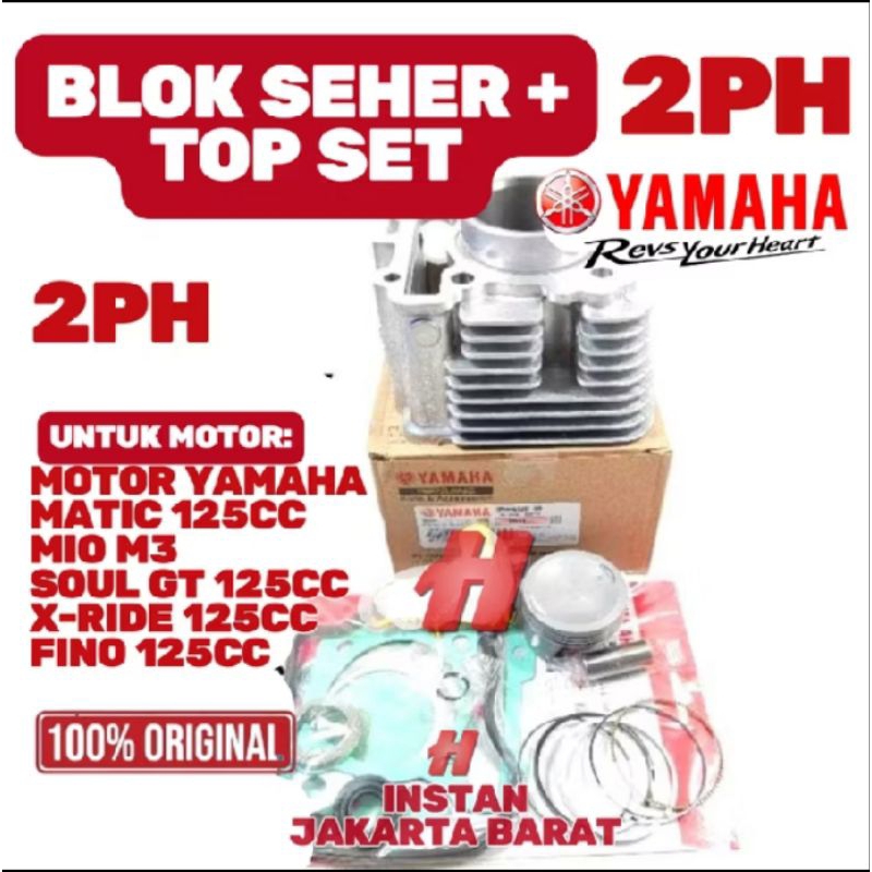 2PH ORIGINAL BLOK SEHER+ TOP SET YAMAHA MIO M3, MIO S, MIO Z, MIO GT 125, MIO SOUL 125, X-RIDE 125, 