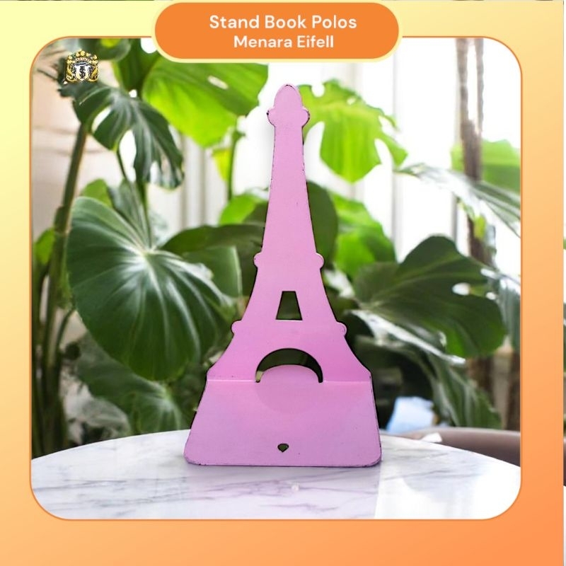 

[ 1 Pcs ] Book Stand Bentuk Menara Eiffel / Penyangga Buku Pink / Sandaran Buku Besi Aesthetic / Atribut Kantor