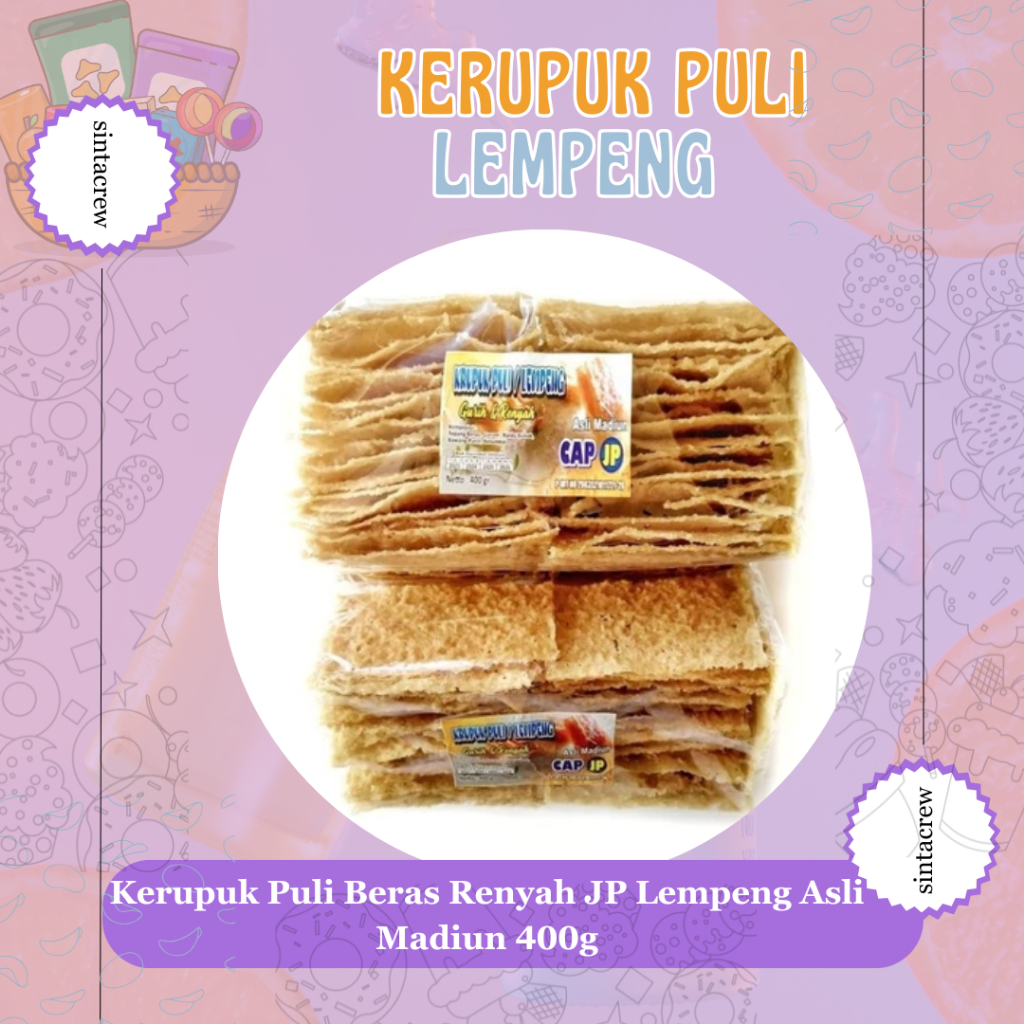 

Kerupuk Puli Beras Renyah JP Lempeng Asli Madiun 400g