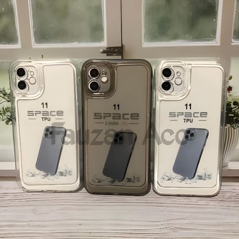 Case casing clear black bening space transparan FOR IPHONE 11 casing clear original