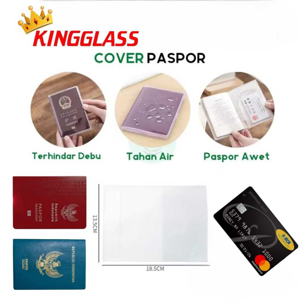 

(1Pc) Sampul Paspor Kingglass GEN-3 Transparan Buku Nikah Cover Pelindung Plastik Travelmate Premium Material Dompet Atm Cash Tiket Pesawat[ROXY]