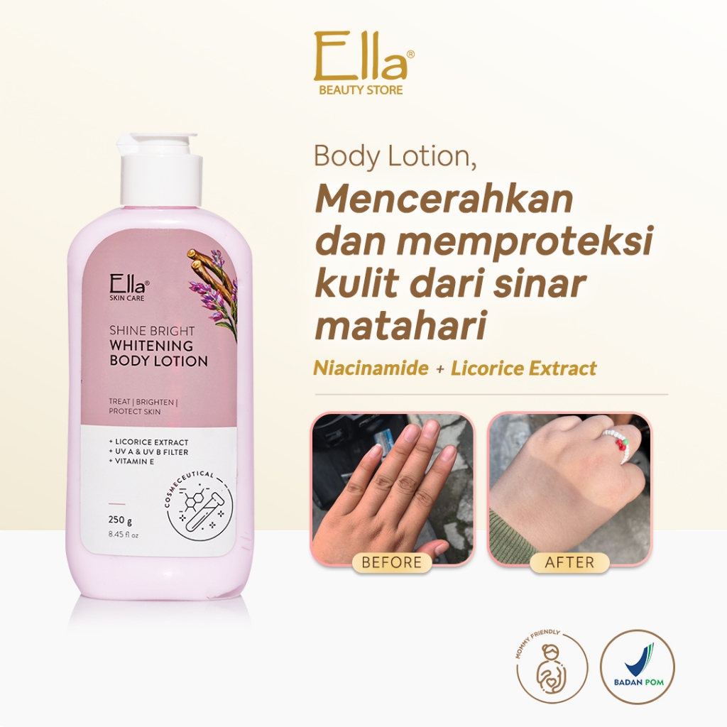 Ella Skincare Shine Bright Whitening Body Lotion ORIGINAL / Ella Lotion Whitening