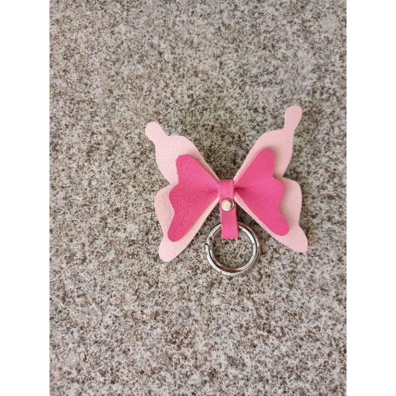 bag charm kulit asli kupu-kupu