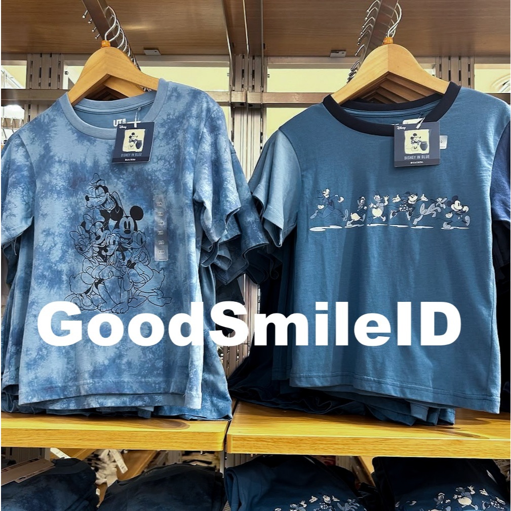 NEW KIDS UT x Disney in Blue Lengan Pendek T-Shirt Kaos Anak Mickey JASTIP UNIQLO