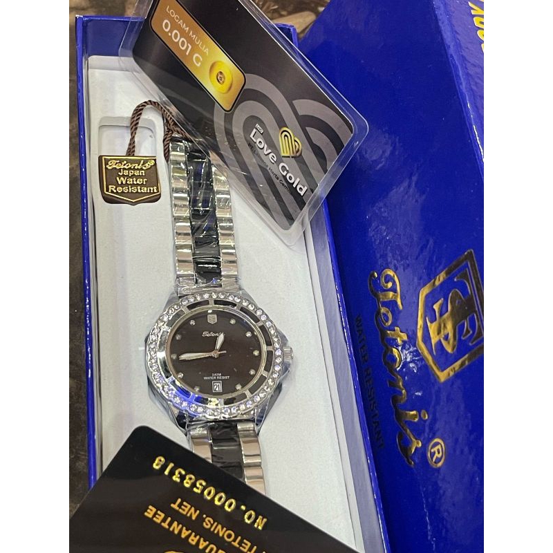 Jam Tangan Wanita Tetonis TS11 Fashion Keramik Tanggal Aktif