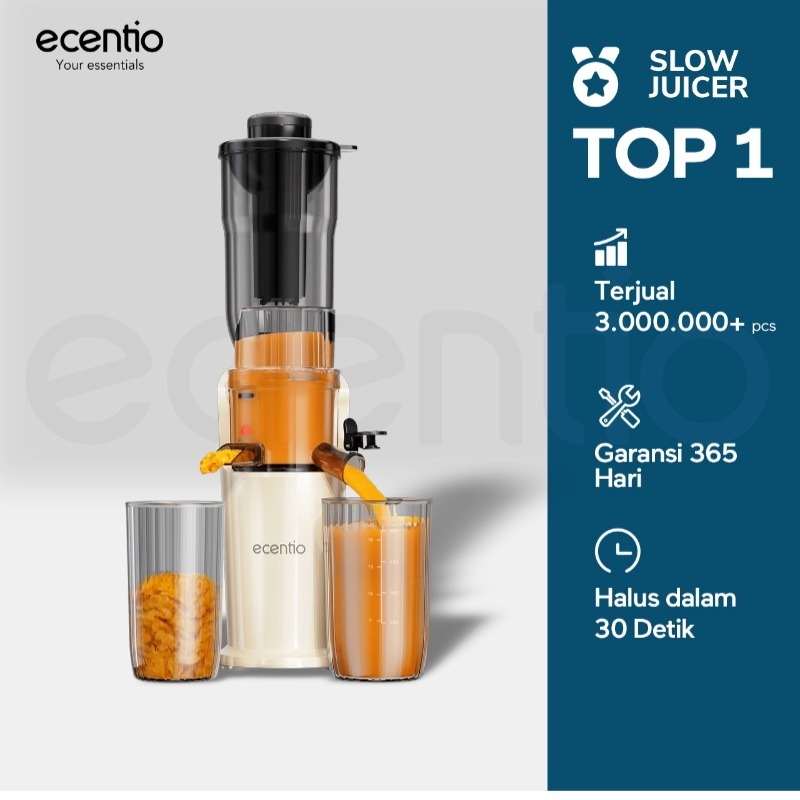 ecentio slow juicer portable 82mm caliber multifungsi blender tanpa ampas bear 550ML+600ML 150W blen