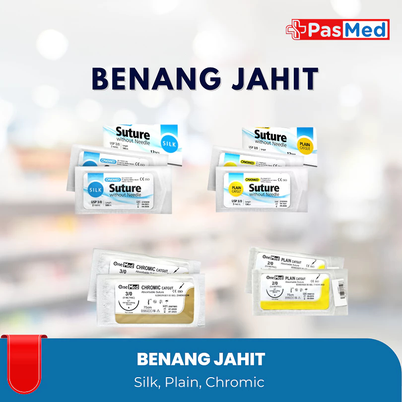PASMED | ONEMED - Catgut Tanpa Jarum Onemed / Silk / Plain / Chromic