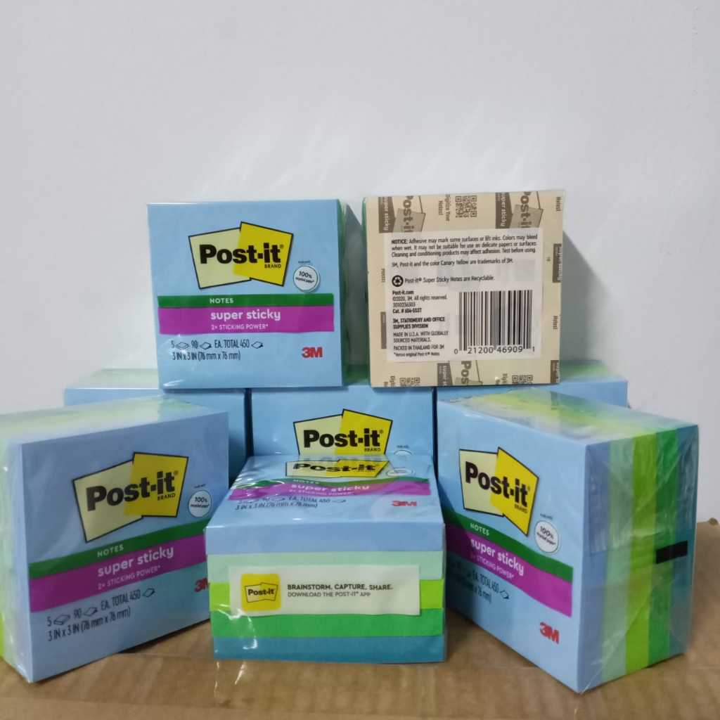 

3M Post It Super Sticky Notes 654-5sst 3inch x 3 inch