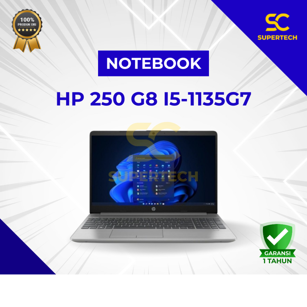 NOTEBOOK HP 250 G8 I5-1135G7 8GB 512SSD MX350 2GB W10 15.6"