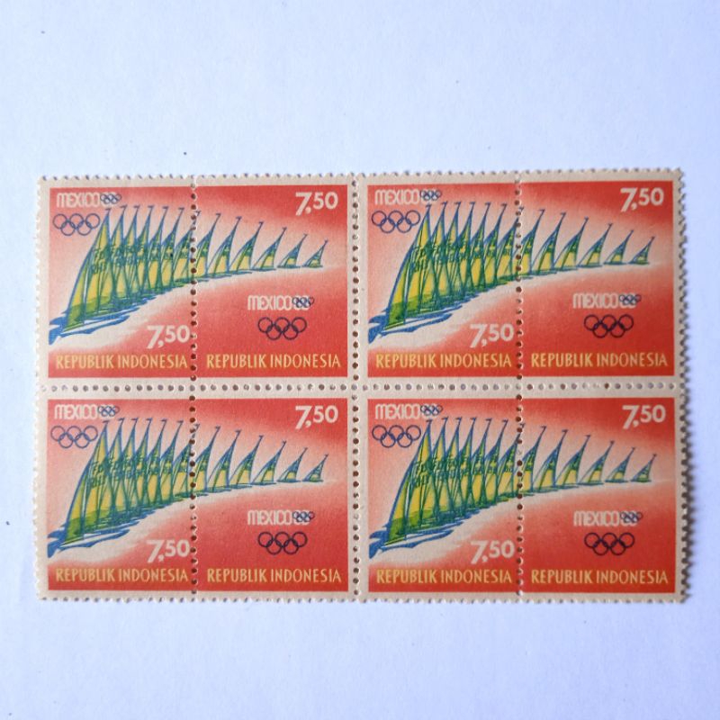 

Antik Perangko Filateli Olympiade Mexico 1988 Rp.7,5,- 4pcs Utuh