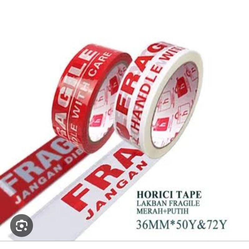 

Lakban fragile | lebar 2inch 48mm panjang 50 yard