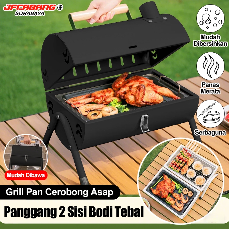JF Portable Camping Grill / Panggangan BBQ / Peralatan Berkemah / Pemanggang Camping Pakai Arang / A