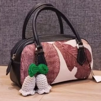 leather handbag ecoprint-tas kulit ecoprint