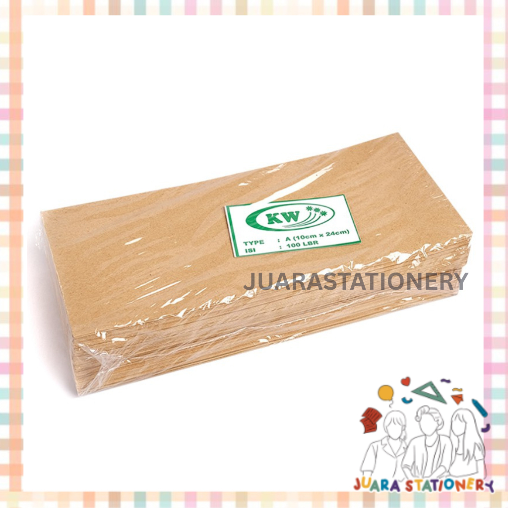 

(252) JUARASTATIONERY Amplop Samson A (ISI 100 pcs) / Envelope Surat Coklat Samson A (10cm x 24cm)