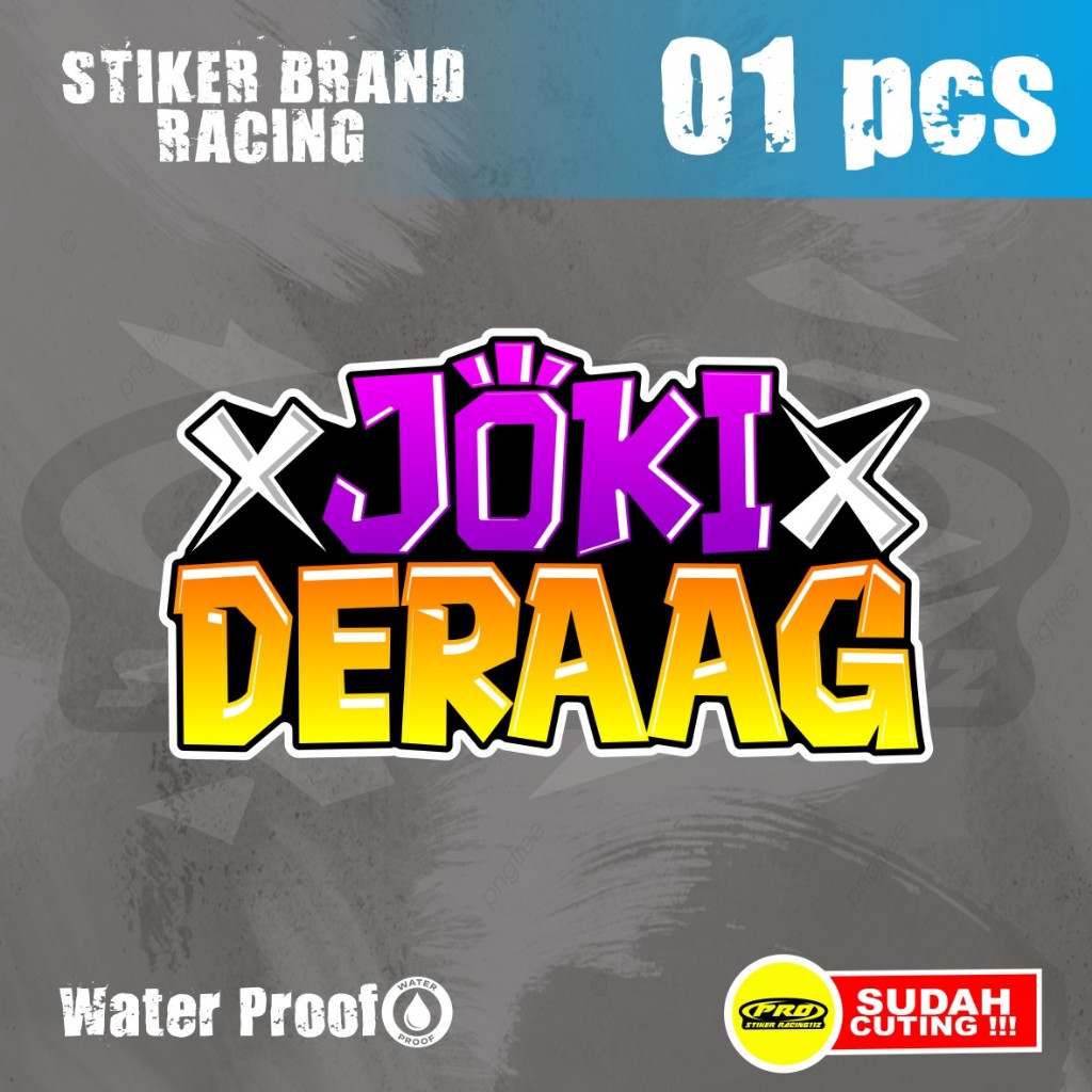 

STIKER MINI JOKI DERAGG BRAND RACING ANTI LUNTUR BAHAN VYNIL ANTI LUNTUR