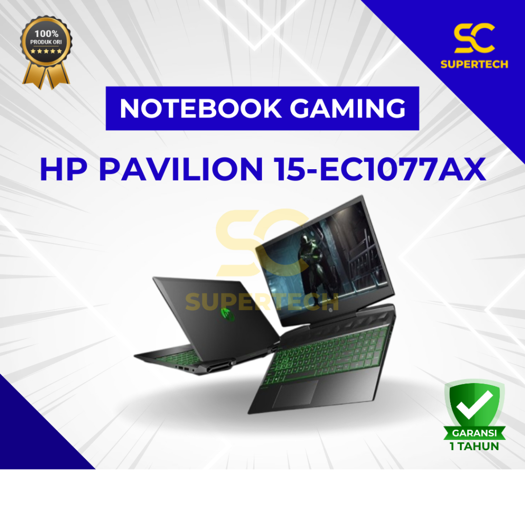 NOTEBOOK HP PAVILION GAMING 15-EC1077AX RYZEN 5 4600H 16GB 512SSD 15.6