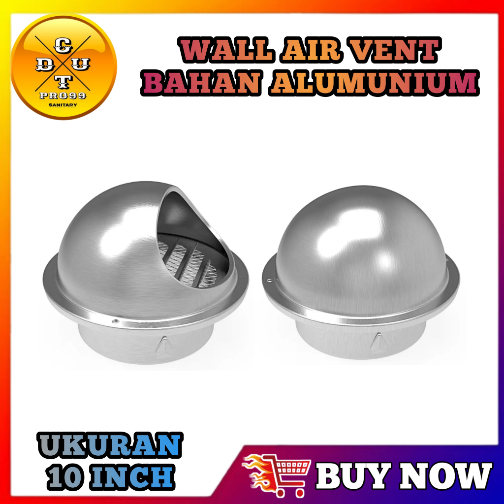 Penutup ventilasi udara langit-langit bulat 304 Ukuran 10 inchi Bahan Alumunium, Penutup dinding pen