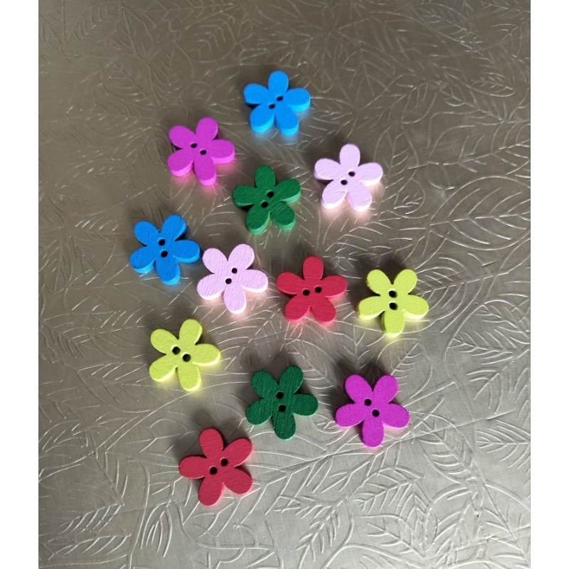 Kancing Kayu Bunga Kancing Hias Kancing Bunga Sakura kecil 1.5cm  kancing kayu Bunga ceper bahan Kay