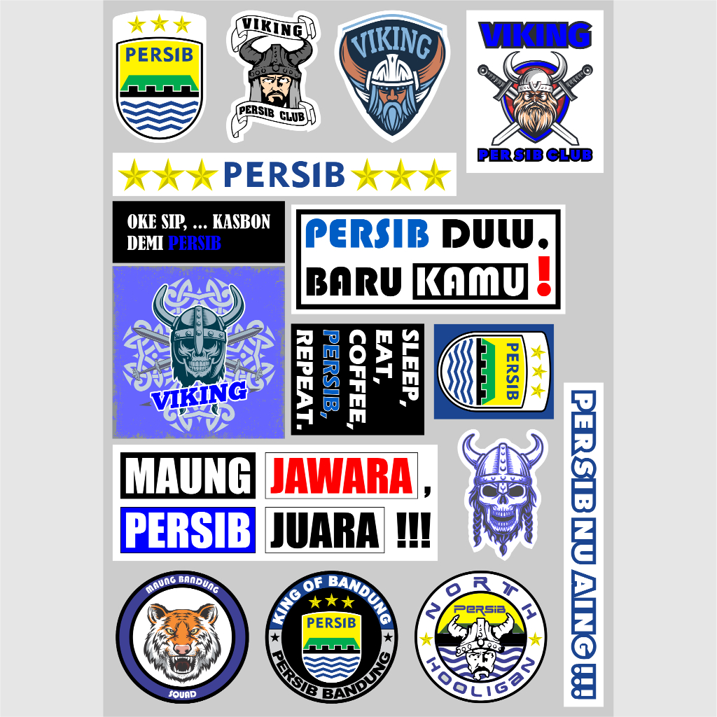 

Paket stiker custom logo persib viking campur A5