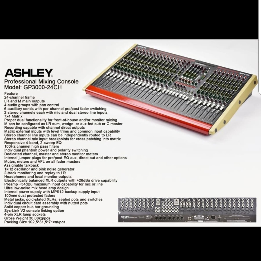 PROFESSIONAL MIXING CONSOLE GP3000 24 CHANNEL MIXER