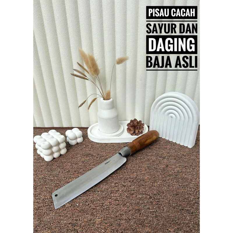 Pisau Cacah Daging Cap Mawar Baja Pir Asli 33cm