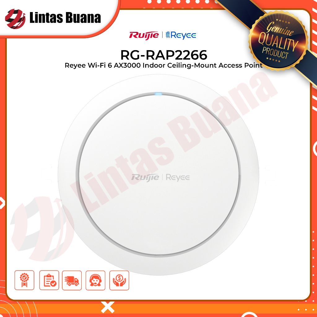 Ruijie Reyee RG-RAP2266, Reyee Wi-Fi 6 AX3000 Indoor Ceiling-Mount Access Point RG-RAP 2266