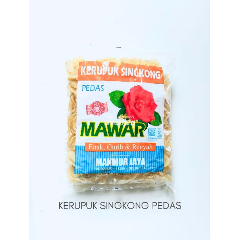 

[ 500 g ] KERUPUK SINGKONG PEDAS CAP MAWAR