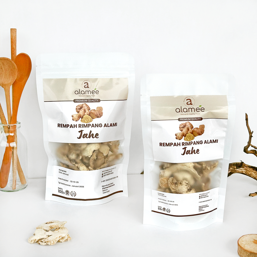 

ALAMEE Jahe Kering Iris Dried Ginger Rempah Rimpang Organik Alami Bumbu Dapur Masakan 50gr 100 gr