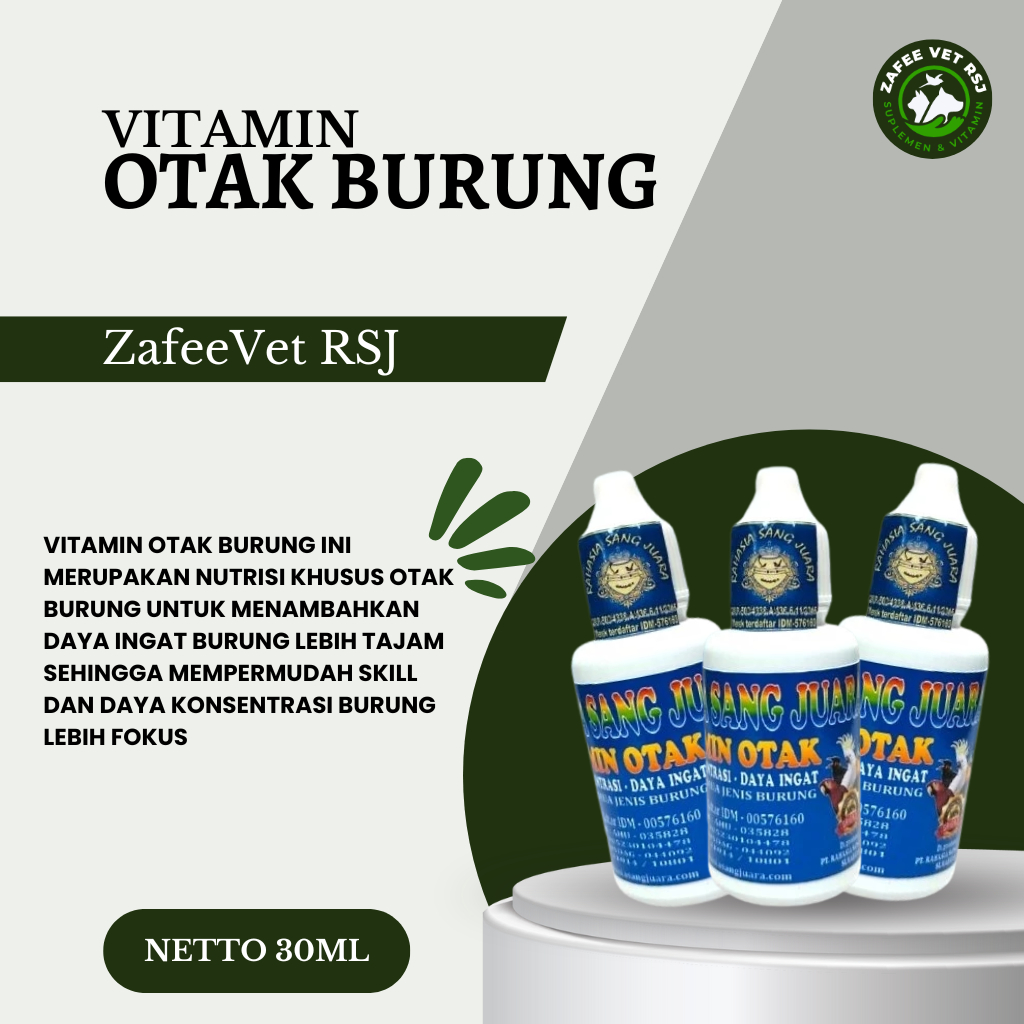 VITAMIN PENAMBAH DAYA INGAT UNTUK OTAK BURUNG 30ML - NUTRISI DAYA INGAT TINGKAT TINGGI