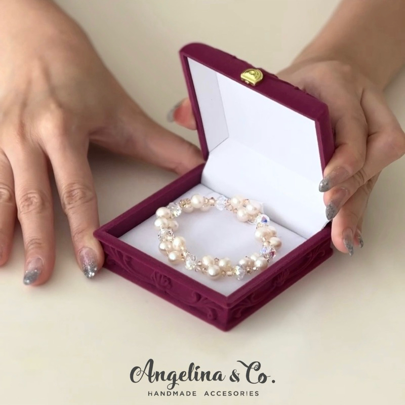 Gelang Mutiara Asli Lombok dan Swarovski : TIARA (warna PUTIH)