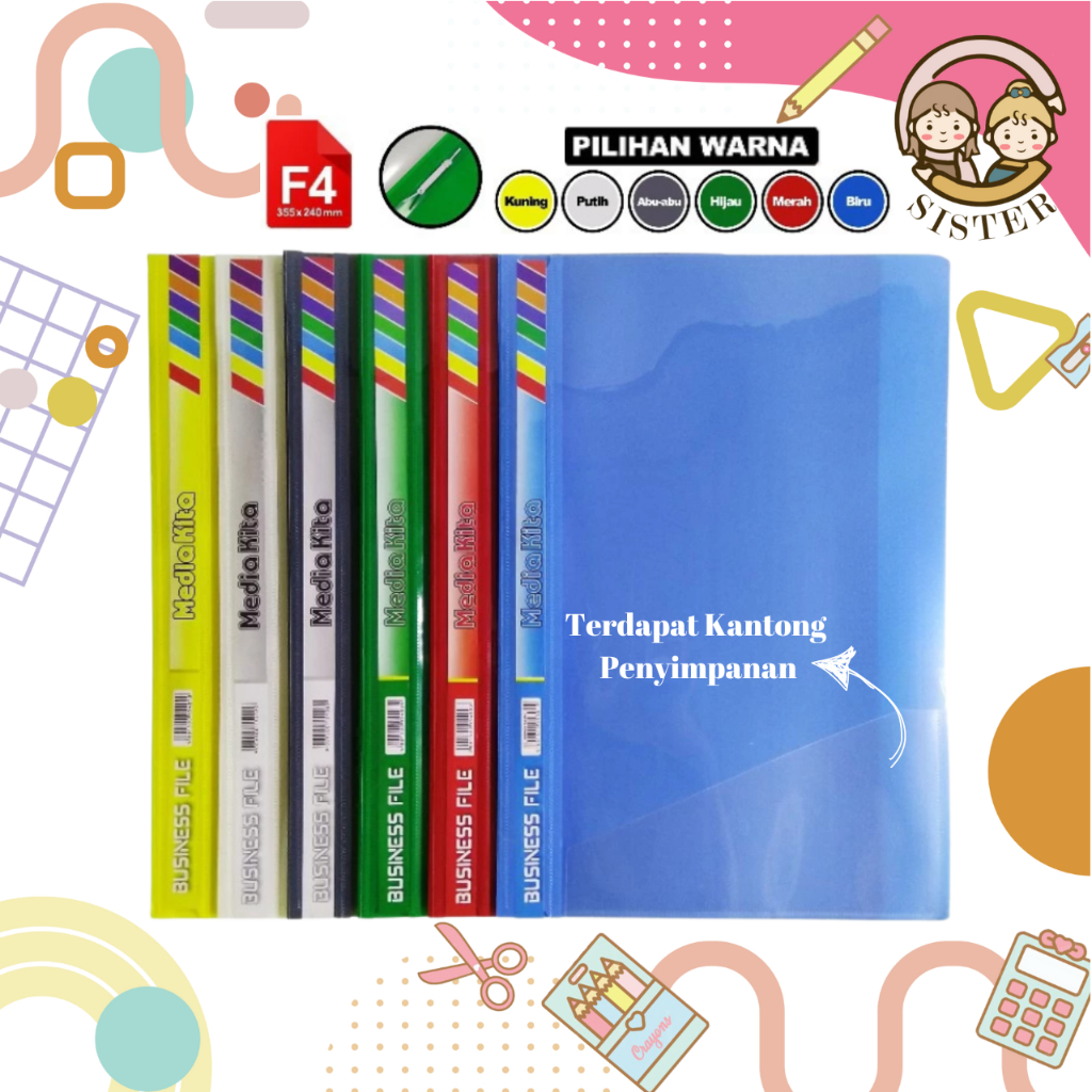 Map Bisnis File Kantong F4/Map Plastik Dokumen/Map Snail Folio
